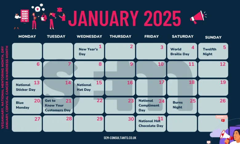 social media calendar uk