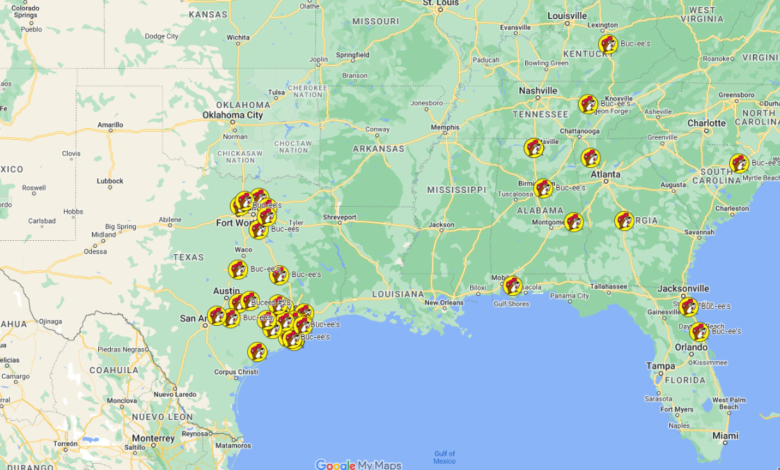 buc-ee's locations map
